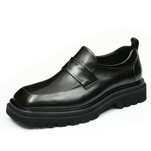Nouvelles Chaussures Derby Homme à Bout Carré Rehaussantes 2025, Chaussures en Cuir Coloré, Chaussures Décontractées en Cuir - Product Image 3