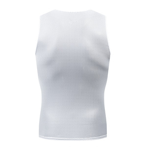 Tay áo ngắn màu trắng đồ lót thoáng khí lưới cưỡi nam lớp cơ sở Logo tùy chỉnh mồ hôi thấm hút đi xe đạp lớp cơ sở - Product Image 5