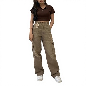 New Arrival Autumn Regular Casual High Waist Women's Pocket Cargo Straight Anti-static Quick Dry Breathable Eco-Friendly Pants - Product Image 6