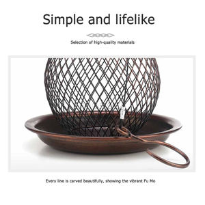 Haustier produkte Niedliche Katzen form Eichhörnchen Proof Bird feeder Garten Eisen Vogelfutter Spender Hängende Metall Vogel häuschen Für Wildvogel - Product Image 6