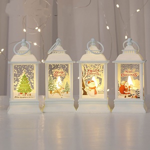 Đèn Giáng sinh màu trắng ấm áp với đèn lồng trang trí màu đỏ và đèn lồng hình người tuyết, đèn treo nhỏ trang trí cây thông Noel - Product Image 3