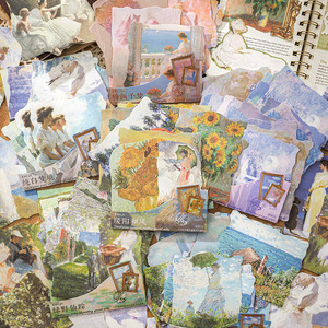 30 feuilles/paquet de matériel extraterrestre série de poèmes silencieux peinture à l'huile vintage thème matériel papier à notes - Product Image 4