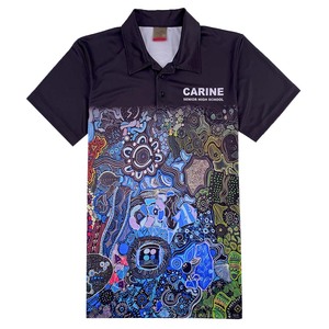 Camisas de Golf de Manga Corta para Hombre, con Logotipo Aborigen Impreso Digitalmente, Multicolores, Corte Regular, Antiarrugas, Tejido de Moda - Product Image 1
