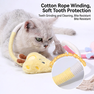 Cat Toys Chew Ropes Interactive Teaser With Cloud Crocodile Cheese Carrot 49cm For Kitten <b>Pet</b> Entertainment Supplies - Product Image 3