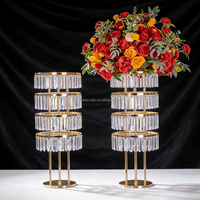 Support à fleurs en acrylique à 4 niveaux, support à fleurs pour allée de mariage, lustre, centre de table pour mariages et événements, décoration de table