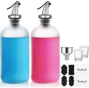 500ml/16.9 Oz gargara dağıtıcısı ile banyo için gargara bardak dağıtıcı metal pompalar yağ musluğu