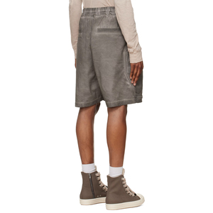 Custom Grey Overdyed Heavyweight 100% Cotton Denim <b>Shorts</b> <b>Elastic</b> <b>Waistband</b> Zip Fly Jean <b>Shorts</b> for <b>Men</b> - Product Image 3