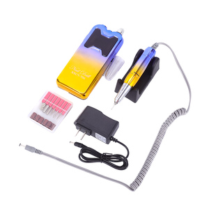 Profesyonel taşınabilir 45000RPM elektrik e-dosya tırnak matkap kablosuz şarj edilebilir alev manikür makinesi Bit popüler masaüstü Bit - Product Image 2