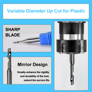 Spiral Up <strong>Cut</strong> Acrylic Single Flute <strong>Cnc</strong> <strong>Tools</strong> Variable Diameter Carbide End Mill For Plastics <strong>CNC</strong> Router Bit <strong>Cut</strong> - Product Image 3