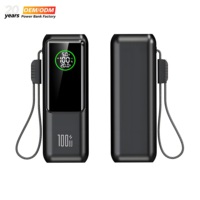 Batterie externe 20000 mAh à charge rapide PD 100W, affichage numérique LED, chargeur portable Type-C pour téléphone portable et ordinateur portable