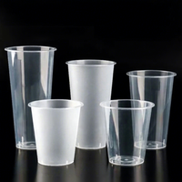Vasos Desechables de Plástico PP para Té con Leche, 90 mm de Calibre, Comerciales, 700 ml, Mate, Moldeados por Inyección, para Bebidas Frías para Llevar