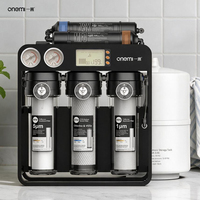 Système RO 75 GPD OEM/ODM, 7 étapes, alcalin et minéral, sous évier, purificateur d'eau intelligent avec réservoir et moniteur TDS