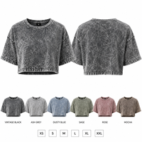 T-shirt court vintage délavé à l'acide pour femme, coupe oversize et carrée, manches courtes, style streetwear décontracté, délavé minéral, tee-shirt court d'été