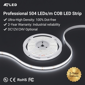 Bande lumineuse LED COB de qualité supérieure 504 LED/m 24V Haute luminosité Sans points Flexible pour la décoration de profilés linéaires - Product Image 5