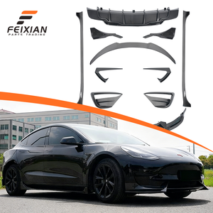 Kit aérodynamique Performance pour Tesla Model 3 2019-2024 : Lame avant, Lame arrière, Jupes latérales, Spoiler, Aile, Rideau d'air - Product Image 1