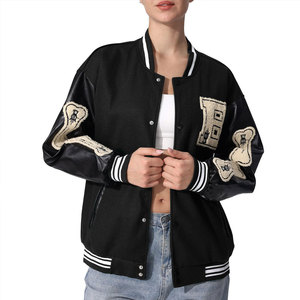 Winter Collection Adult Size <b>Women</b> Printed Canvas Stand Varsity <b>Jacket</b> Breathable Quick Dry <b>Lightweight</b> Comfortable Fit Casual - Product Image 1
