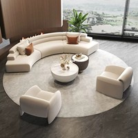 Luxuriöses Modernes Lichtgewichtiges 4S-Shop Büro Halbkreisförmiges Bogensofa für Hotel-Lobby Ruhebereich Empfang-Verkaufsbüro Wohnzimmermöbel