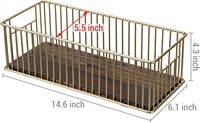 Panier en fil métallique de couleur laiton avec fond en bois massif, organisateur de rangement pour réservoir de toilettes de salle de bain