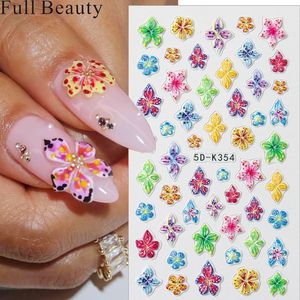 Pegatinas 3D en relieve con diseño floral para uñas, estilo coreano, transparentes, con pétalos suaves, calcomanías de pétalos, estética coqueta, para manicura nupcial - Product Image 3