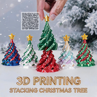 Jouet sensoriel de bureau empilable en forme d'arbre de Noël imprimé en 3D, prêt à la vente, nouveauté, cadeau de boutique, idéal pour les cadeaux de Noël
