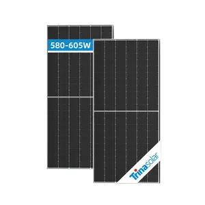 Trina Panel surya kaca ganda Bifacial, Panel surya dua sisi 390-410w 400w 420w 435w Jerman