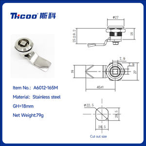 टिकाऊ एंटी-चोरी स्टेनलेस स्टील 304 कुंजी पॉलिश फिनिश डबल बिट क्वार्टर टर्न कैमरा लॉक के साथ डबल बिट तिमाही मोड़ - Product Image 5