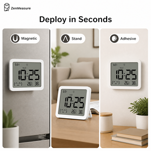 ZenMeasure Stazione <span class=keywords><strong>Meteo</strong></span> Portatile con Monitor di Temperatura e Umidità, Ampio Display LCD, Certificazione IP67 per Casa, Ufficio e Bambini - Product Image 4