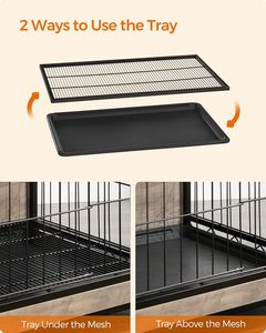 ZJH pour meuble de caisse pour chien enduit de poudre écologique 27.2 "chenil de table d'extrémité latérale pour petites races cage intérieure de 30 lb - Product Image 6