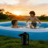 Pompe à air portable d'extérieur avec batterie rechargeable intégrée de 6000 mAh, adaptateur de valve double fonction gonflage/dégonflage, 0,65 PSI