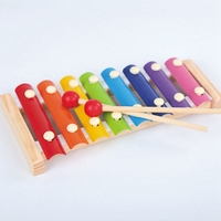 Meilleure vente de jouets sonores couleur arc-en-ciel Instrument de musique en bois frapper Xylophone jouet