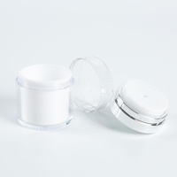 Envase de Crema de Doble Capa con Bomba Dosificadora y Tapa de Plástico, Acrílico, 15g/30g/50g, para Crema Facial/de Ojos y Mascarilla Facial