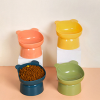 Bol pour nourriture pour chat anti-renversement en plastique écologique couleur macaron avec motif de pattes d'éléphant, capacité de 200 g