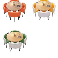 Ensemble Table et Chaises de Salle à Manger Moderne 4 Places, Design Économique en Bois pour Café, Magasin ou Salon, Gain de Place