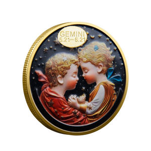 Moneta Commemorativa in Metallo dello Zodiaco Gemelli, Moneta da Collezione delle Dodici Costellazioni Astrologiche - Product Image 2