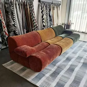 โซฟาห้องนั่งเล่นขนาดเล็ก ดีไซน์แบบอิตาลี รุ่น IDAO New <span class=keywords><strong>Milan</strong></span> โครงไม้ไผ่ ดีไซน์โค้งมน ประกอบได้ รูปแบบโมดูล สวยงาม - Product Image 6