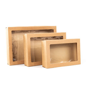 LOKYO Grands plateaux snack à emporter en papier kraft contenant de restauration rapide boîtes de pique-nique jetables avec couvercle - Product Image 5