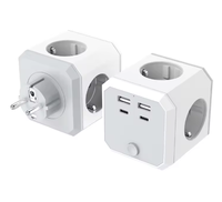 Prise de courant EU Cube 4 prises 2 USB 1 type C avec interrupteur Convient pour une utilisation à domicile, au bureau ou sur un bureau