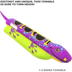 Flotador Inflable de PVC con Forma de Salamandra, 132*48 Pulgadas, para 1-3 Personas, Diversión en Piscina, Playa y Mar - Product Image 2