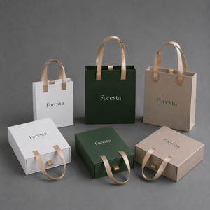 Custom Logo Paper Jewelry Set Drawer Box Exquisite Luxury Ribbon-Handle <b>Packaging</b> Gift Box - Product Image 2