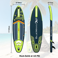 Planche de SUP gonflable haut de gamme de 3,35 m (11 pi) de large, 6 pouces d'épaisseur, durable, certifiée CE et BSCI, kit professionnel, vente en gros, usine OEM
