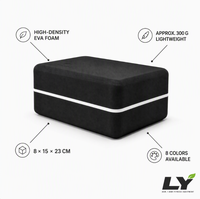 Bloc de yoga professionnel en EVA 300g/400g, épais, haute densité, coins arrondis, antidérapant, brique de Pilates, logo personnalisé pour le yoga et la danse