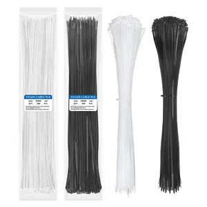 Zip Ties 21.6 inch  4.8*550mm 100 Pack 50lbs Tensile Strength Black White Cable Ties Wire Ties for indoor and outdoor use