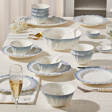 Factory Hot Sales Commercial Kitchen Wholesale European Luxury Decorative Plates Ceramic Dish <b>Set</b> - Product Image 3