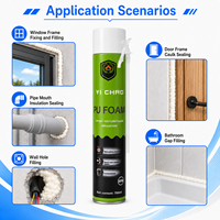 Mousse PU monocomposant multifonctionnelle YICHAO A32 750ml à structure épaisse et uniforme pour l'étanchéité et l'isolation des cadres de portes et fenêtres