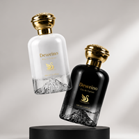 Flacon de parfum noir et blanc de 100 ml, flacon de parfum rond vide de 30 ml et 50 ml, flacon de parfum de luxe avec emballage en boîte