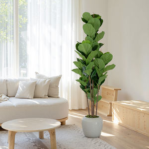 Figuier artificiel de feuille de violon de 6 pieds avec le cadeau extérieur d'intérieur de décor de pot en plastique - Product Image 5