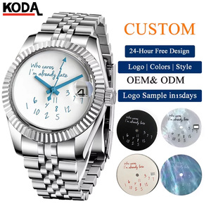 Qui s'en soucie, <span class=keywords><strong>je</strong></span> suis déjà en retard ! Montre automatique de luxe classique pour homme NH35, bracelet en acier inoxydable, logo personnalisé. - Product Image 1