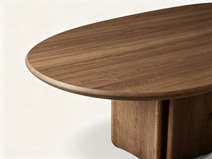 FERLY Tavolo da Pranzo Rotondo Modernista Brasiliano con Base Ondulata Scultorea, 4 Posti, in Legno Massello, Arredamento per la Casa - Product Image 4
