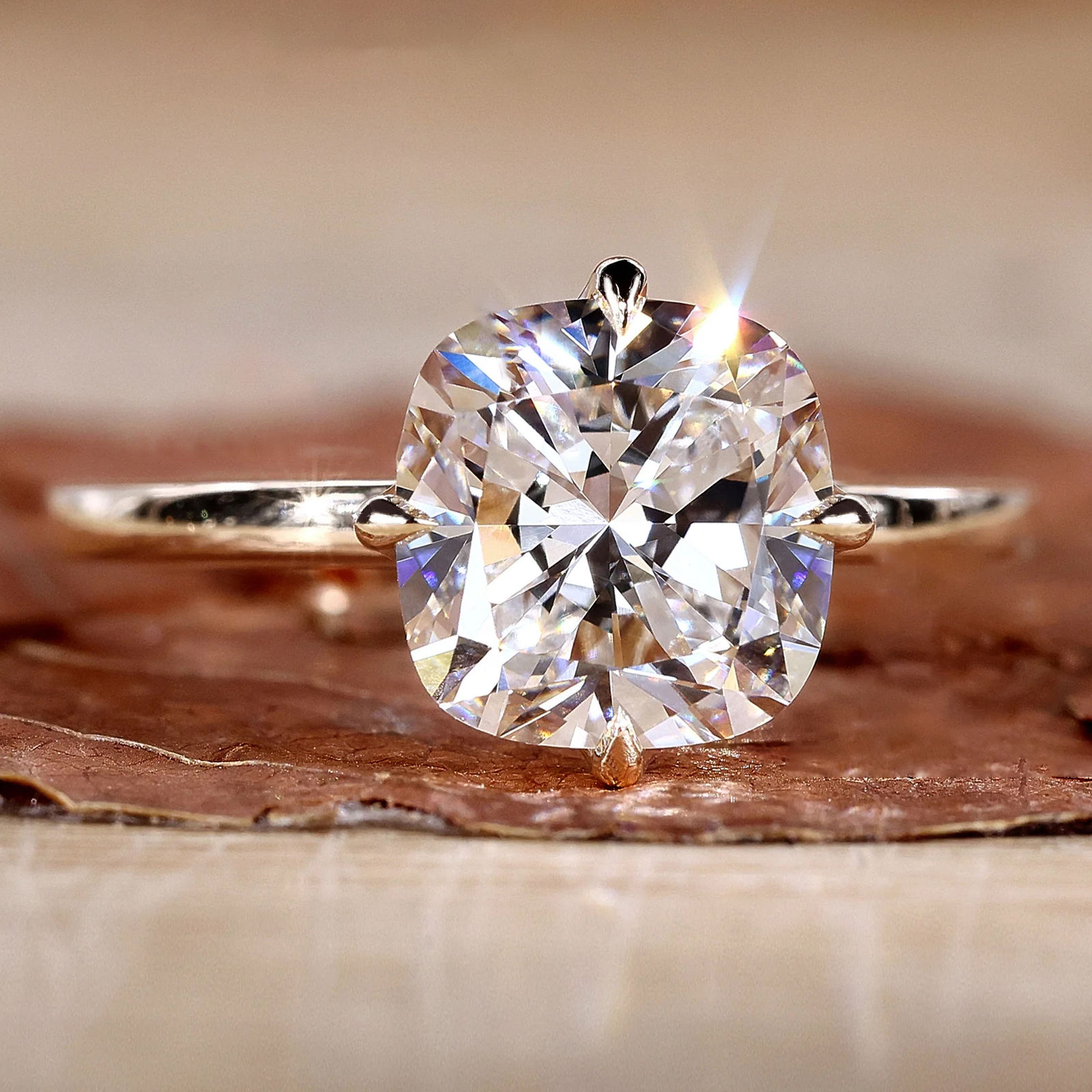 cushion solitaire ring