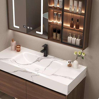 Meuble-lavabo de salle de bain en bois foncé, design moderne personnalisé, vente en gros directe d'usine chinoise, exportation, anti-rouille, design sur mesure, exportation directe, vente chaude